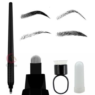 China Microblading Permanent Semi Permanent Makeup Tools Eyebrow Tattoo Pen Manual Tattoo Supplies With 18U Nano Blade For Brows Thin Line for sale