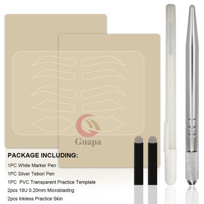 China Permanent Makeup Microblading Beginners Kit For Eyebrows With Reusable Eyebrow Template For Permanent Makeup Training Academy for sale