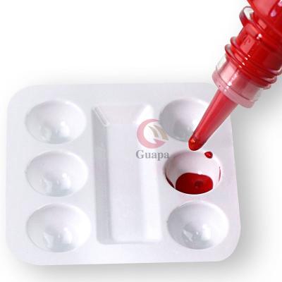 China Newest Light White Disposable Microblading Tray Plastic Pigment Palette Eyelash Extension Glue Holder Tattoo Ink Cup Factory for sale