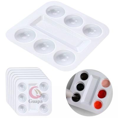 China 30pcs/Box Lightweight Disposable Permanent Makeup Dye Ink Cup Tray White Plastic Tattoo Ink Cup Palette Eyelash Extension Glue for sale