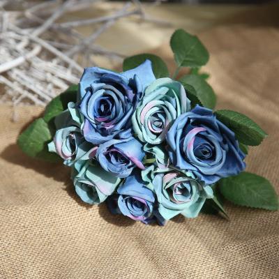 China PVC Bouquet Of Roses Home Furniture High End Decorative Wedding Artificial Flowers for sale