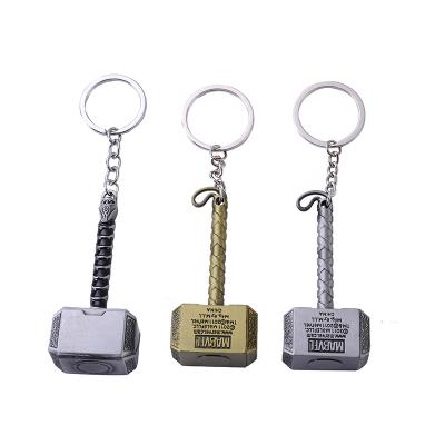 China Thor Shield Hammer Key Chain Key Ring Wholesale Promotion Gift Metal Hammer Key Chain Figure for sale