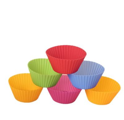 China DIY Cake Mold Multi Colors Round Cup Cake Free Bpa Food Grade Muffin Molds Supplies Silicone Cake Baking Molds for sale