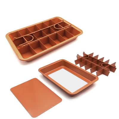 China 18-Lattice Best Selling High Quality Viable Brownie Baking Pan with Dividers Mold for sale