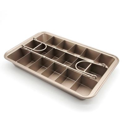 China Viable Wholesale Stock Grid Factory Tools 18 Brownie Baking Pan With Clapboard for sale