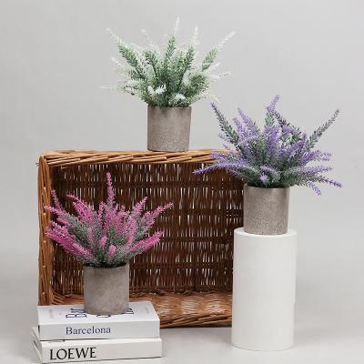 China Contemporary Mini Potted Artificial Plastic Eucalyptus Plant Simulation Lavender Pot of Contemporary Bonsai Plants Pots for Decoration for sale