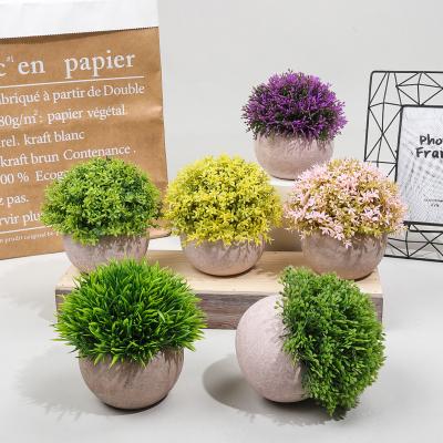 China Nordic Style Hot Selling Small Size Potted Plant Artificial Green Plants Lifestyle Plastic Bonsai For Home Office Decoration for sale