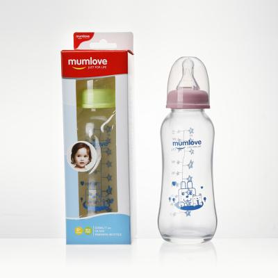 China BPA Free Body 225ml Arc Shape Baby Glass Feeding Bottle Feeding Supplies Bpa Free Bottles Bulk for sale