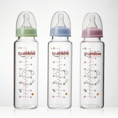 China BPA Free 240ml or 8oz Straight Shape Glass Baby Bottle for sale