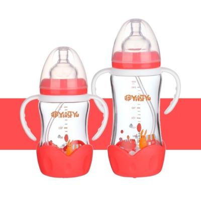 China BPA free glass baby bottle for newborn safety on milk feeder for sale