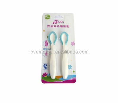 China BPA Free Funny Safe Temperature Sensor Two-Tone Spoon for sale