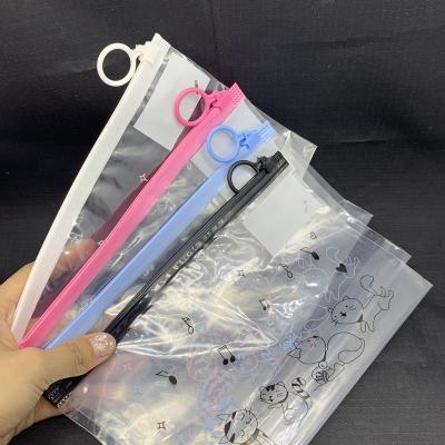 China Amazon Recyclable Wholesale Personality Frosted Zipper Bag For Clothing Logo Pvc Plastic Zipper Bag Custom Made for sale