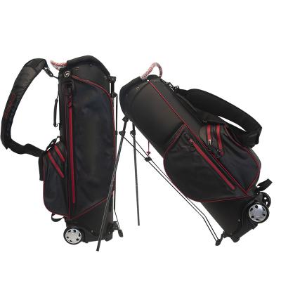 China Cheap Bulk Order PU Embroidered Lightest Stand Golf Logo Bag for sale