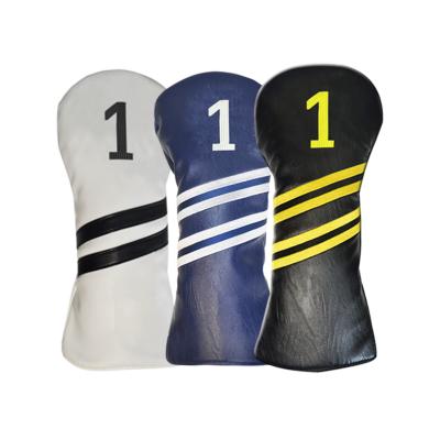 China Protect golf club black white yellow thin line oblique golf club sale club headcover for sale