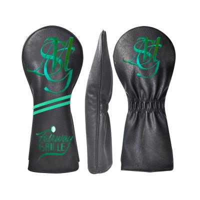 China Protect Golf Club Factory Cheap PU Leather Golf Driver Covers Custom Embroidery Logo Driver Cover for sale