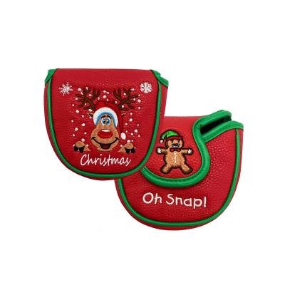 China Protect Golf Club Christmas Day Golf Putter Cover Custom PU Leather Golf Club Head Covers for sale