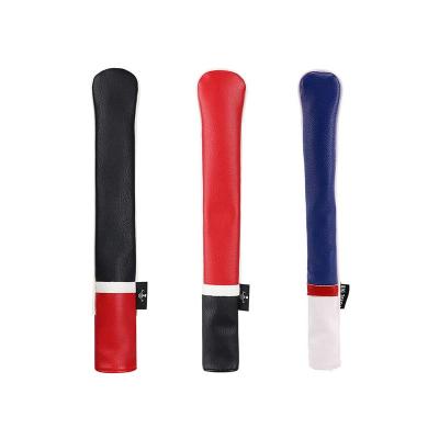 China Protect Golf Club Factory Price PU Leather Embroidery Logo Printed Golf Alignment Stick Covers for sale