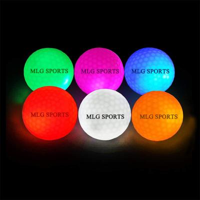 China Wholesale Custom Golf Balls Rubber Urethane/Surlyn+ Logo Upgraded High Bounce LED Glow Ball Night Golf for sale