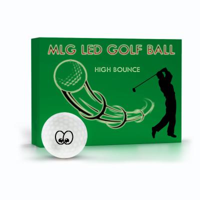 China Wholesale USGA Logo Colored Night Light Up Urethane/Surlyn+ High Rebound LED Rubber Conformation Custom Golf Ball for sale