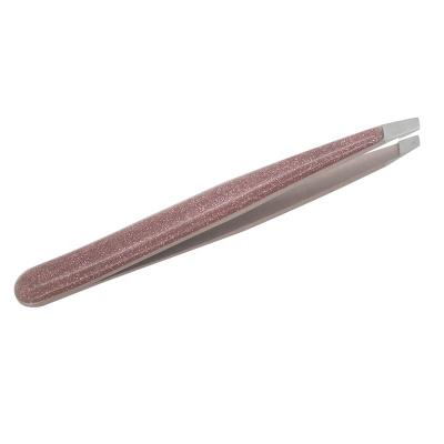 China Available Tilted Tilt Stainless Steel Lash Tweezers Shiny Eyelash Tweezers for sale