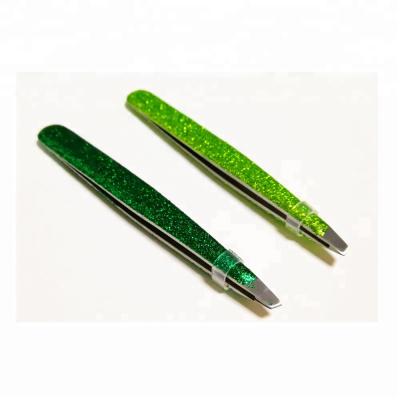 China Plucking Eyebrow Amazon best selling stubborn hair plucking pink shiny tweezers eyebrow plucking tools for sale