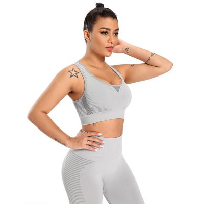 China Hot Selling Seamless Yoga Suit Women Breathable Gym Set Bra 2 Piece Slim Knit Sport Wear Fitness Leggings And Top Sports Equipment Workout Clothes for sale