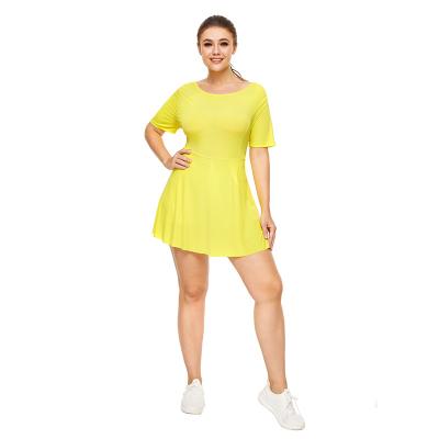 China Wholesale Breathable Customize Plus Size Yoga Bodybuilding Exercise One Piece Stretch Dress Quick Dry Golf Tennis Dress for sale