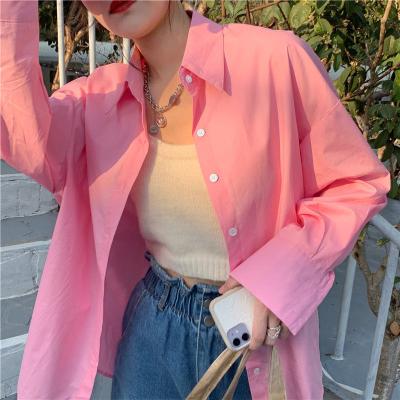 China Blouse 2022 Women's Oversize Anti-pilling Canvas Long Sleeve Turn Neck Casual Shirts For Women Ladies Blouse for sale