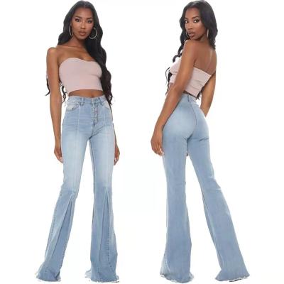 China 2021 New High-waisted QUICK-DRY jeans women's thin skinny flare pants stretch jeans for sale