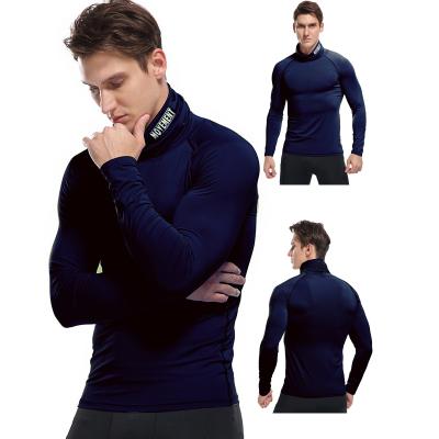 China Wholesale Anti-wrinkle Neck Top Sports T-shirts Training High Quality Custom Made Mens T-shirt Compression Sports Wear Bodybuilding Gym Clothing for sale