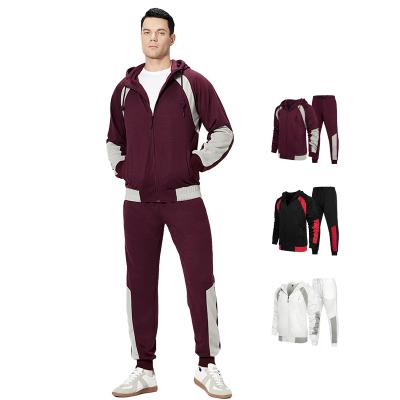 China New Design Sweat-wicking 2pcs Breathable Workout Sets Men With Hoodies Jackets Leisure Pants Wholesale Gym Men Sport Wear Set Quick Dry for sale