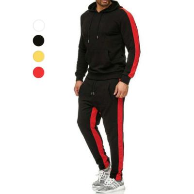 China Wholesale High Quality Breathable 2 Pieces Sports Set Mens Color Stitching Workout Suits Sweat-wicking Mens Tracksuits Breathable Tracksuits for sale