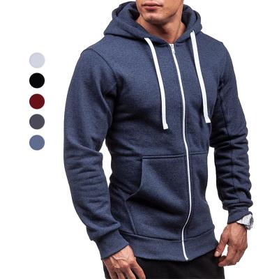 China Low Price Solid Color Full Zipper High Quality QUICK DRY Mens Hoodies Long Sleeves With Pockets Hoodies Slim Comfortable Polyester Hoodies for sale