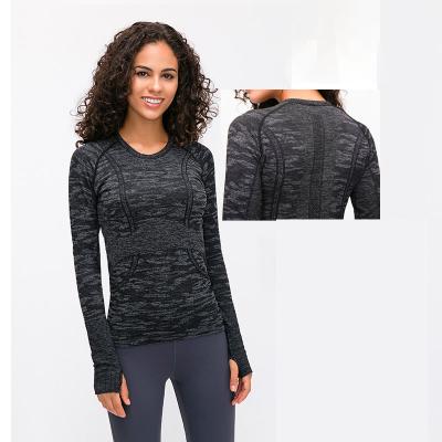 China New Design Breathable Autumn Long Sleeves O Neck Tops For Women Jacquard Sweaters Ladies Breathable Quick Dry Tops for sale