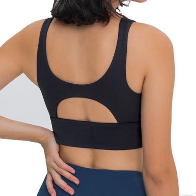 China Breathable Top Sale With Padded Back Women Workout Sports High Print Tops Hollow Out Crop Tops For Women Ladies for sale