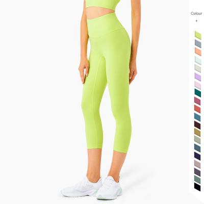 China Breathable OEM ODM 25 Colors High Waist No Front Stitching Line Leggings Butt Lift With Pockets No See Through Gaiters for sale