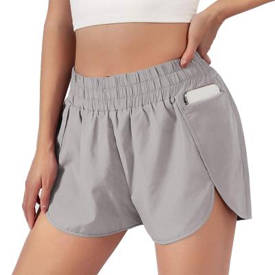 China Sports Women Breathable High Elastic Shorts With Pockets 2 In 1 Quick Dry Breathable Fitness Gym Shorts Women Crossfits Shorts for sale