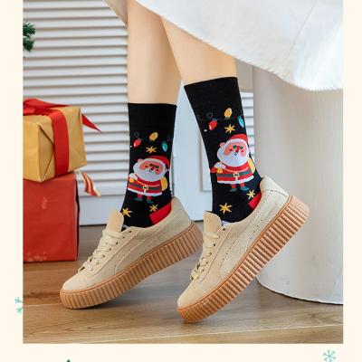 China 2021 QUICK DRY New Design Discount Santa Middle Warm Christmas Socks Do Not Fade Breathable Festival Long Socks Unisex Christmas Socks for sale