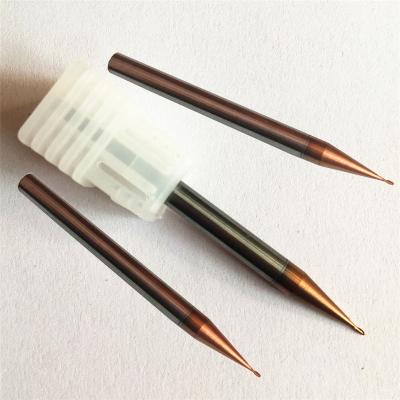 China General Micro Tungsten Carbide CNC Cutting Tool Ball Nose End Mills 2 Flutes Carbide End Mill for sale