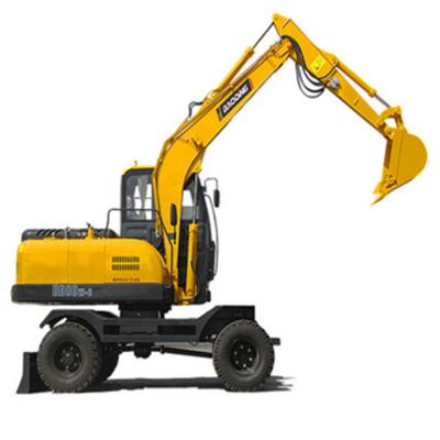 China Farms China 7 Ton Small Wheel Excavator Excavator Wheel Walking 7 Ton Excavator Price for sale