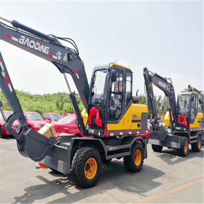 China Farms 8 Ton Mini Excavator Bucket 0.4m3 Wheel Excavator 8 Ton Sale In Shangdong for sale