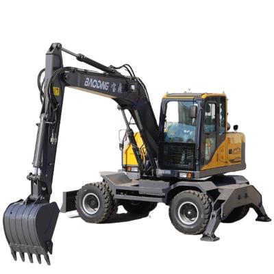 China Hydraulic Farms China Wheel Excavator 2022 8 Ton Axle Excavator Price BD95W-9A for sale