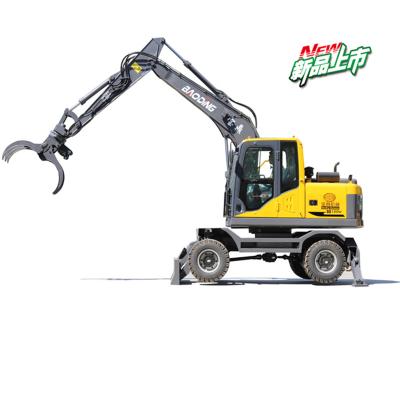 China Farms Grapple Wheeled Excavator Handler Excavator BD95W-9S Material Price for sale