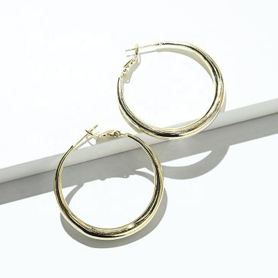 China High Quality Gold Shell Earring Custom Name Plated Stainless Steel Small Hoop Earrings for sale