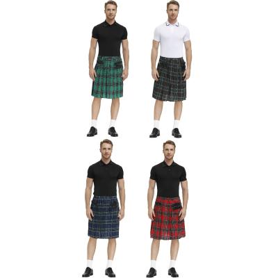 China high quality brand new traditional cotton skirtlike men's anti-wrinkle knee length scotland kilt for sale