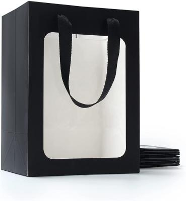 China Recyclable Black with Window Kraft paper bag stand up ,stylish or Customized ,packaging bag ,for Accessories & Clothing & food...Reusable for sale