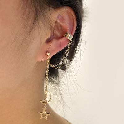 China Fashion Butterfly Stud Clip Earrings Fashion Long Earring Popular Ear Clip Chain Luxury Women RH Plated Jewelry for sale