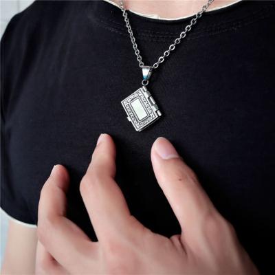 China TRENDY Ali Christmas Necklace Holy Bible Stainless Steel Couples Necklace for sale