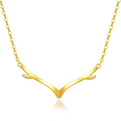 China Christmas CLASSIC Elk Necklace SN164 Antler Simple 925 Sterling Silver Pendant Necklace for sale