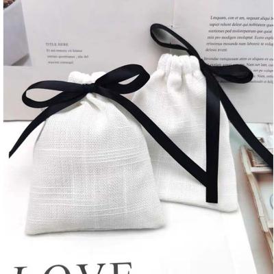 China Custom Logo Printed Soft Cotton Linen Jewelry Gift Jewelry Canvas Pouch Drawstring Cotton Jewelry Bag Canvas Pouch for sale